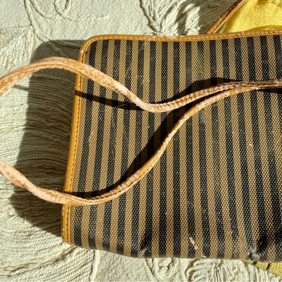 VINTAGE FENDI Striped Crossbody Bag 7”x9” With Dust Bag. FREE SHIPPING - Picture 7 of 16